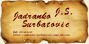 Jadranko Šurbatović vizit kartica